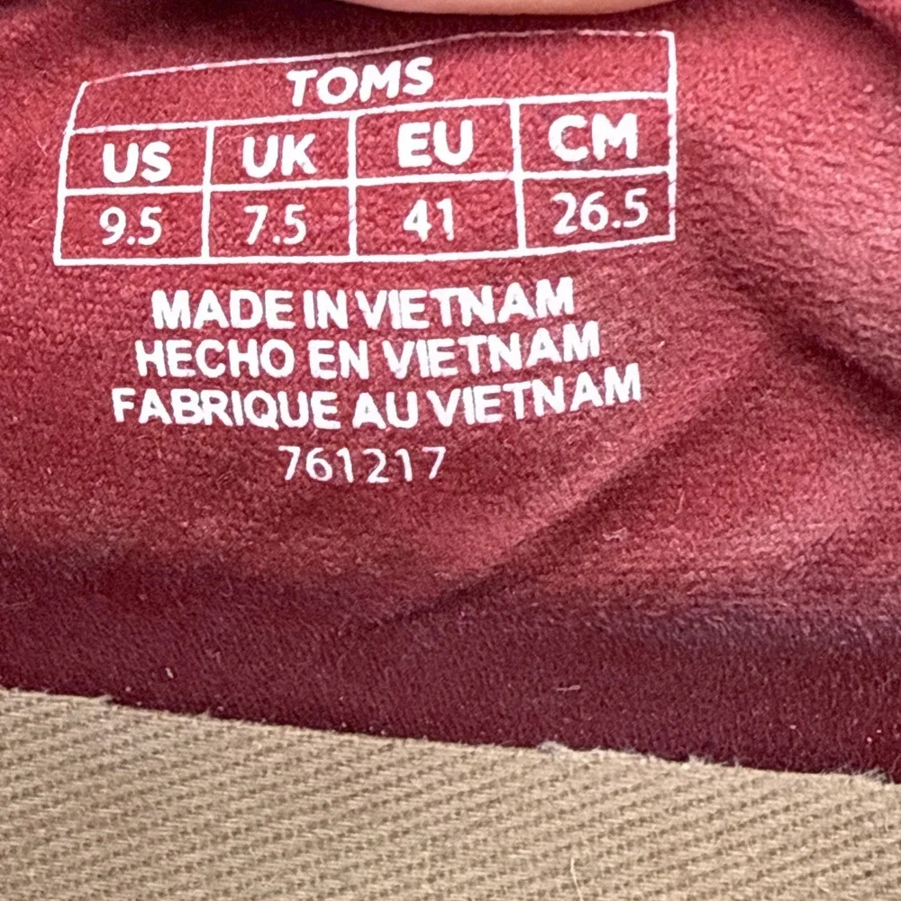 TOMS Women's Valencia Platform Espadrille Red Flats Casual SZ 9.5 Casual Preppy